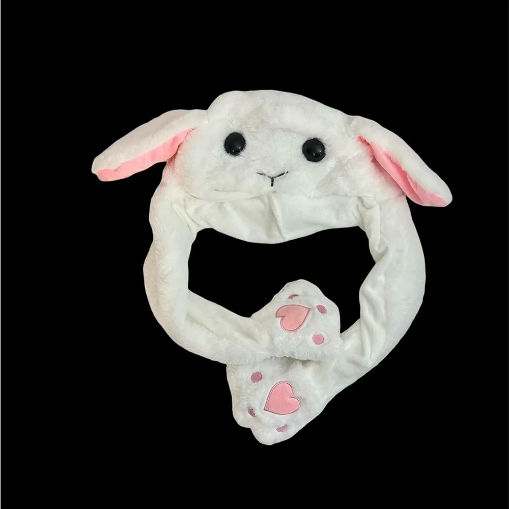 White and Pink Bunny Hat